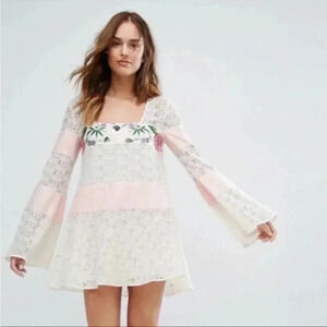 Majorelle Grove Lace Embroidered Dress